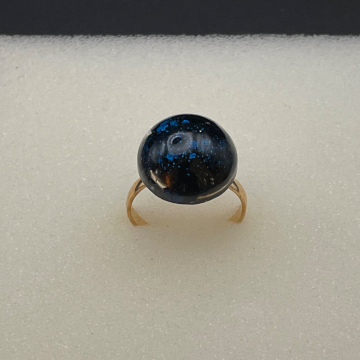 Bague ronde paillettes bleues