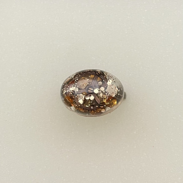 Bague petit ovale engrenage et paillettes cuivre