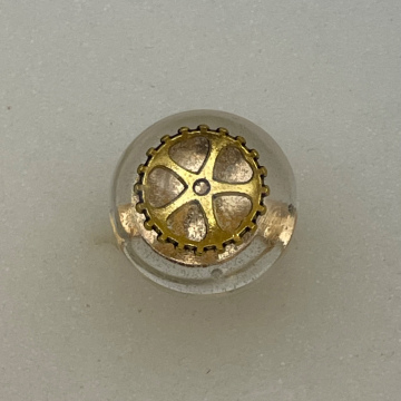 Bague ronde engrenage vieux doré