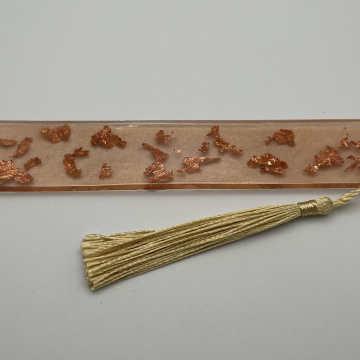 Marque-page feuilles métallisées cuivre