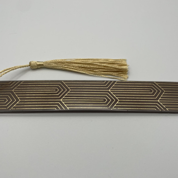 Marque-page marron glacé et doré