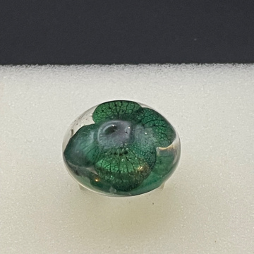 Bague ronde fleur verte